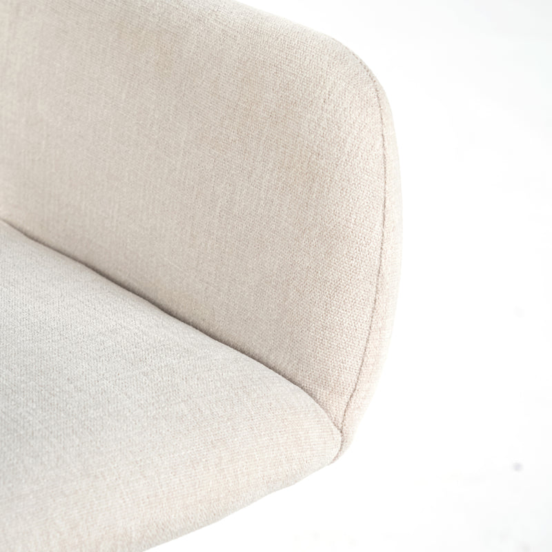 Chaise de bureau scandinave tissu beige pivotante hauteur réglable et 5 roulettes ROSS KD CHENILLE BEIGE BLACK