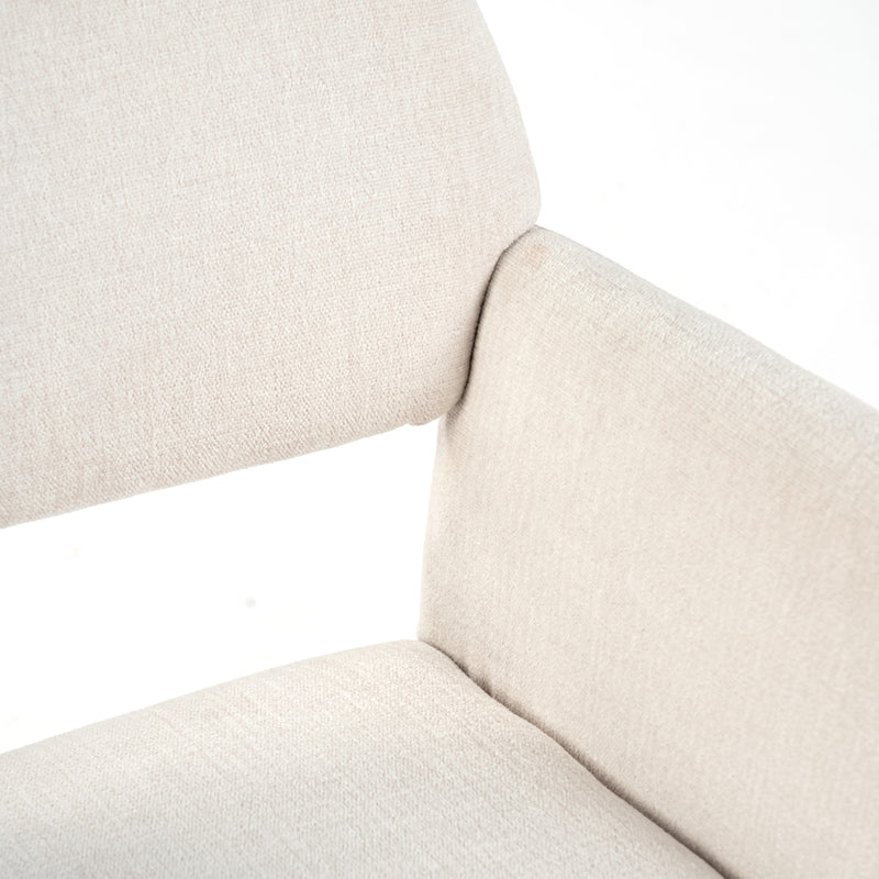 Chaise de bureau scandinave tissu beige pivotante hauteur réglable et 5 roulettes ROSS KD CHENILLE BEIGE BLACK