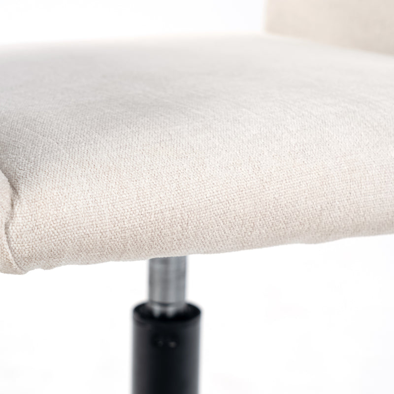 Chaise de bureau scandinave tissu beige pivotante hauteur réglable et 5 roulettes ROSS KD CHENILLE BEIGE BLACK