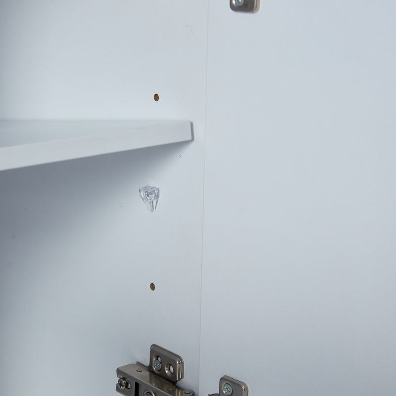 Buffet blanc brillant avec éclairage LED 2 portes 3 tiroirs REZER