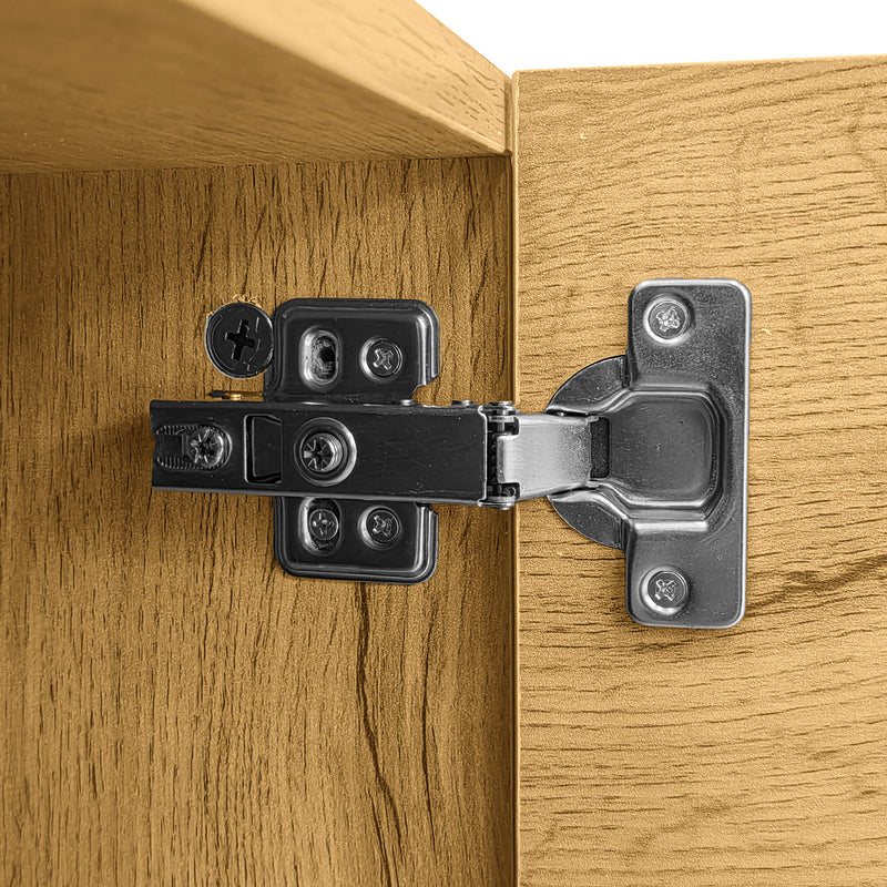 Meuble TV moderne aux couleurs contrastées avec grain de bois et gris 170 cm RIPTIDE