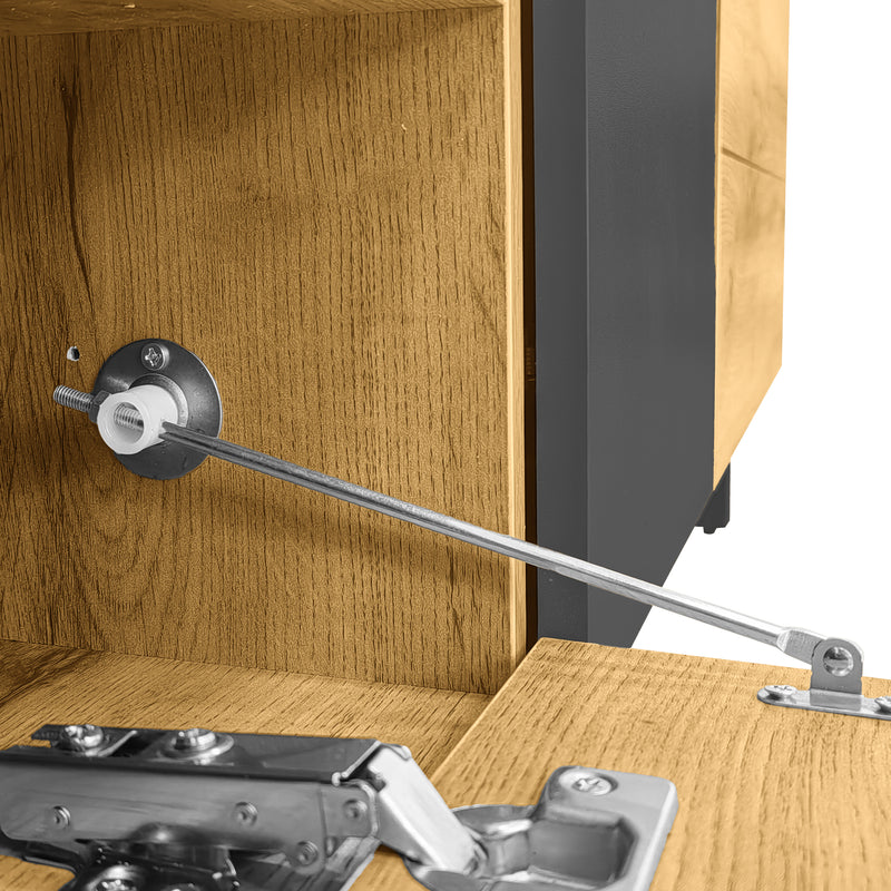 Meuble TV moderne aux couleurs contrastées avec grain de bois et gris 170 cm RIPTIDE