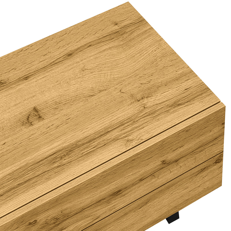 Meuble TV moderne aux couleurs contrastées avec grain de bois et gris 170 cm RIPTIDE