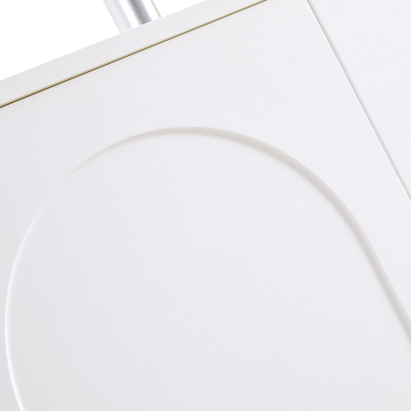 Buffet blanc 3 portes courbes pieds poignées métalliques dorées RIHMIEN