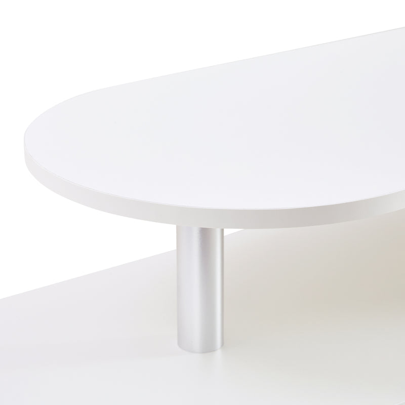 Buffet blanc 3 portes courbes pieds poignées métalliques dorées RIHMIEN