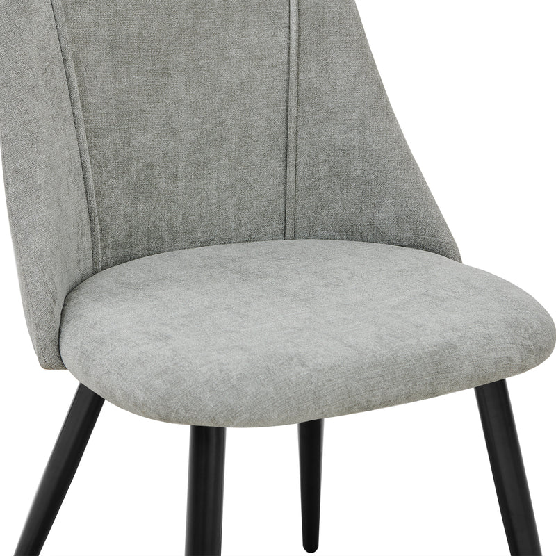 Lot de 2 chaises de salle à manger scandinave tissu gris SMEG TERRY GREY BLACK LEG UKFR