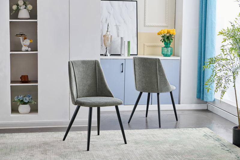 Set mit 2 skandinavischen Esszimmerstühlen aus grauem Stoff SMEG TERRY GREY BLACK BEG UKFR