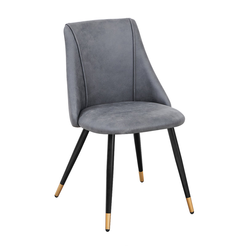 Lot de 2 chaises de salle à manger scandinave cuir synthétique gris doré rétro vintage SMEG VINTAGE GREY UKFR
