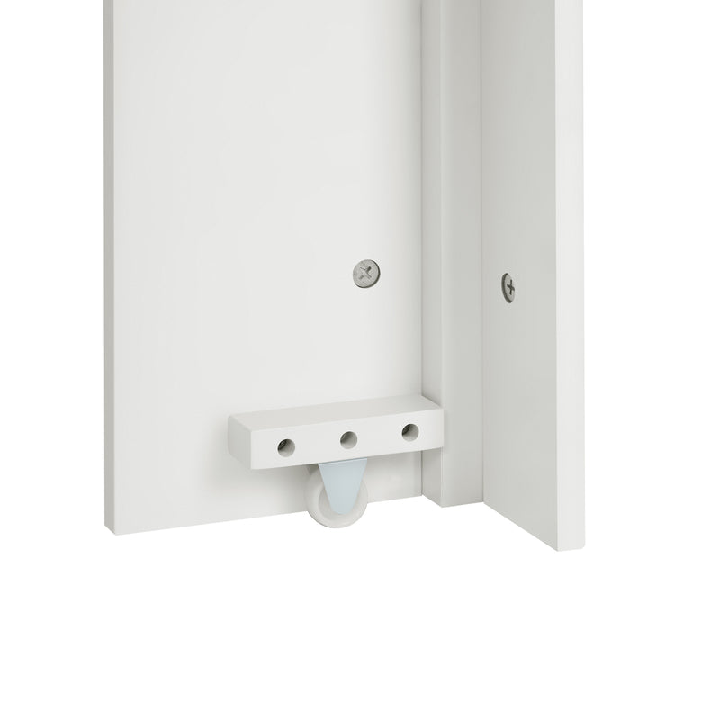 Îlot de cuisine mobile et table à manger extensible avec roulettes, éclairage LED avec prises intégrées (blanc et bois naturel) SALNIED