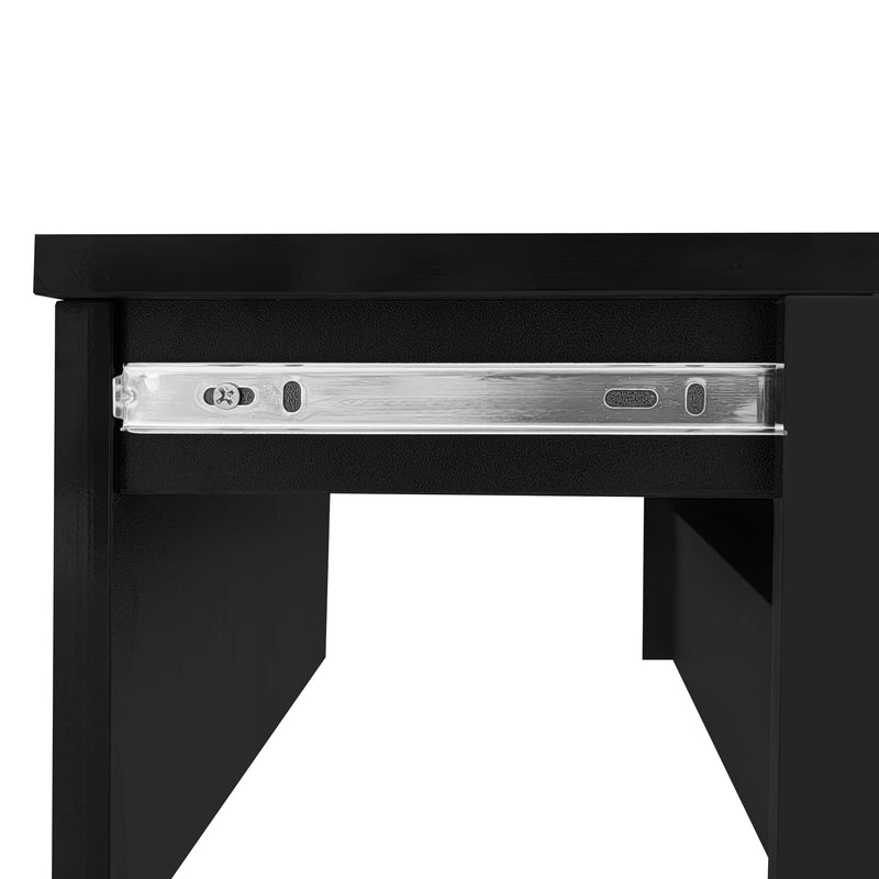 Table basse relevable laqué noire avec éclairage LED 100x50 cm SECRETION
