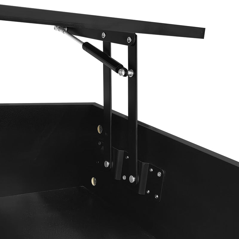Table basse relevable laqué noire avec éclairage LED 100x50 cm SECRETION