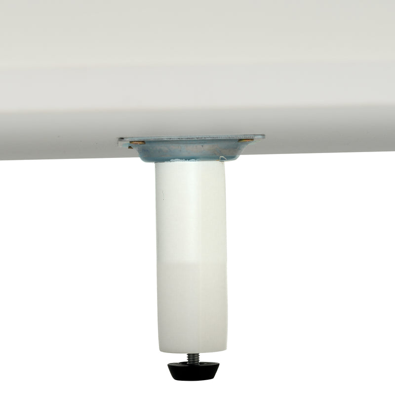 Buffet blanc brillant et effet bois 2 niches 2 tiroirs et 1 porte SHIELNIH