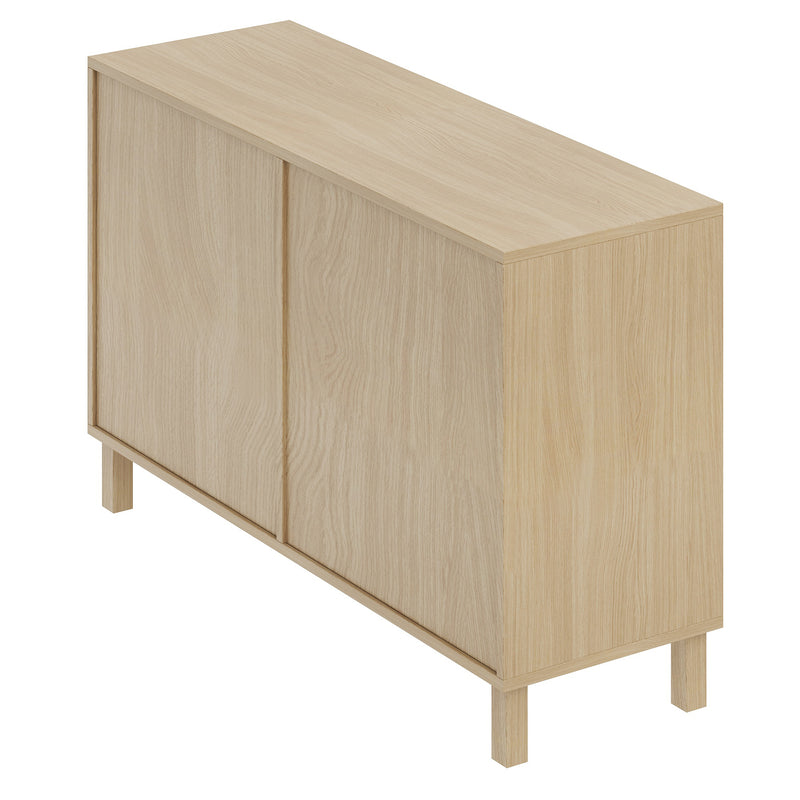 Buffet effet bois naturel 6 tiroirs en rotin FERNVALE