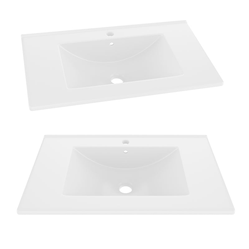 Meuble vasque laqué bleu sur pied,avec vasque en céramique intégrée, double portes, tiroir et étagères 2 cotés (robinet non inclus) SIGNAL