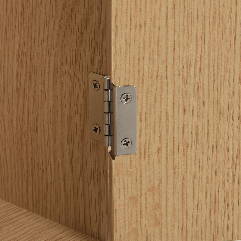 Meuble à chaussures naturel en effect bois clair et rotin avec 3 abattants STEAMERIME