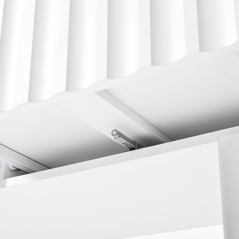 Coiffeuse blanche avec design ondulé, miroir éclairage LED STRINQRIN
