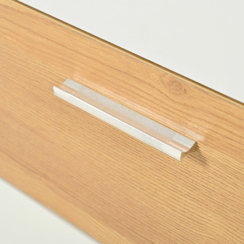 Buffet blanc et effet bois 2 portes 4 tiroirs avec éclairage LED 16 couleurs STUD