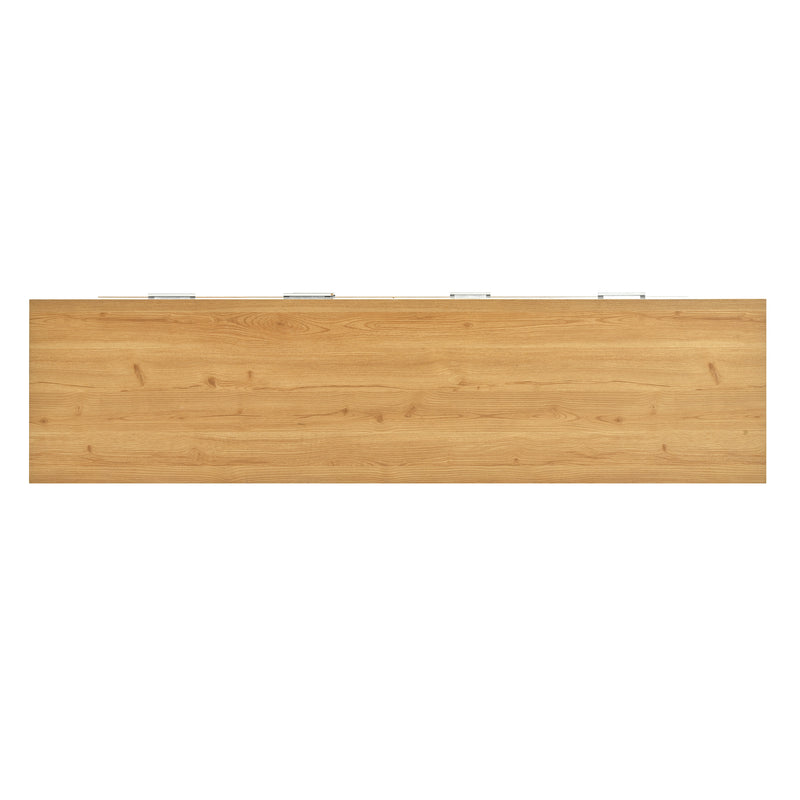 Buffet blanc et effet bois 2 portes 4 tiroirs avec éclairage LED 16 couleurs STUD
