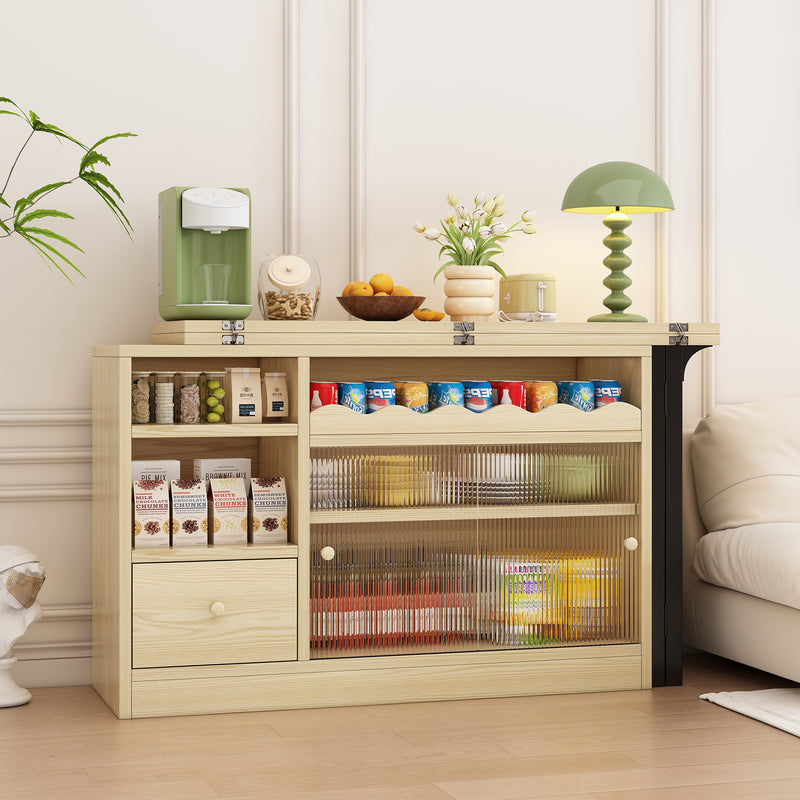 Table à salle à manger pliante et extensible avec meuble de rangement pivotant 360° SYNTROPHY