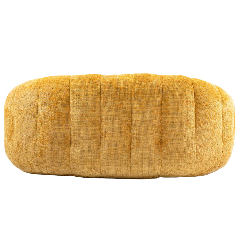 Canapé compact rond 2 places Loveseat en tissu chenille jaune et 2 cousins TANGLENET