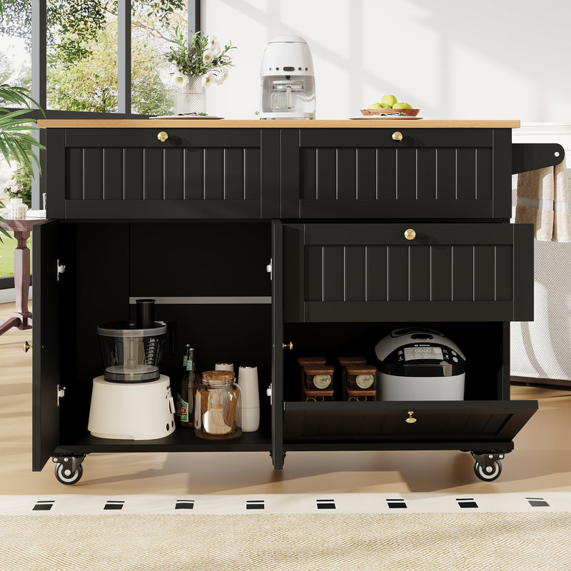 Chariots de cusisine noire extensible scandinaveen MDF avec roulettes TICUILS BLACK