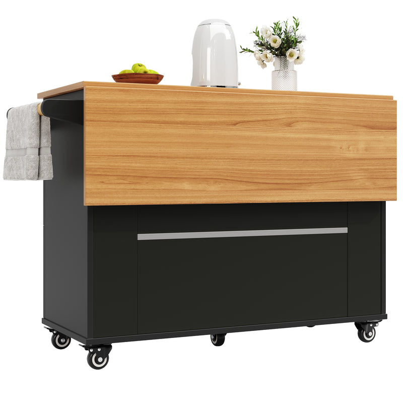 Chariots de cusisine noire extensible scandinaveen MDF avec roulettes TICUILS BLACK