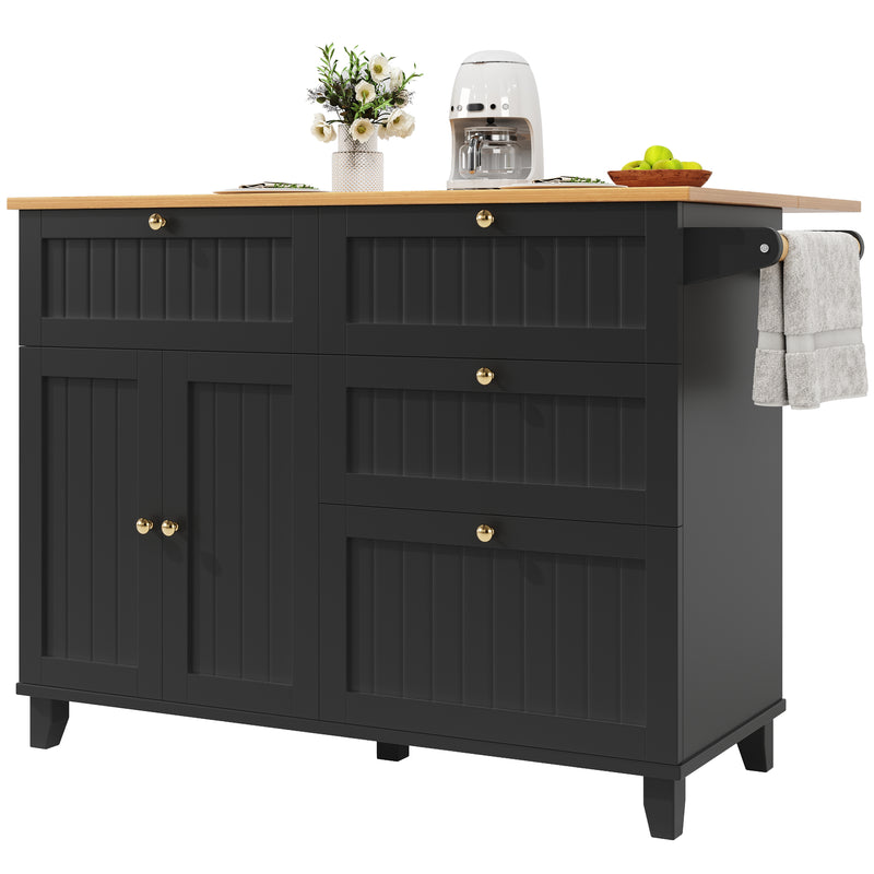 Chariots de cusisine noire extensible scandinaveen MDF avec roulettes TICUILS BLACK