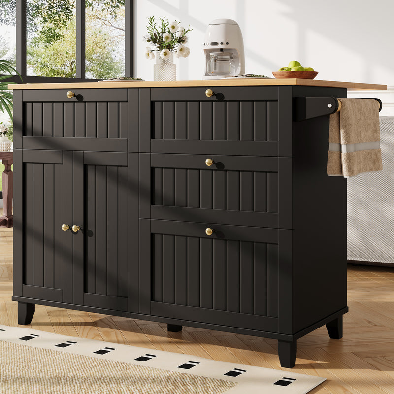 Chariots de cusisine noire extensible scandinaveen MDF avec roulettes TICUILS BLACK