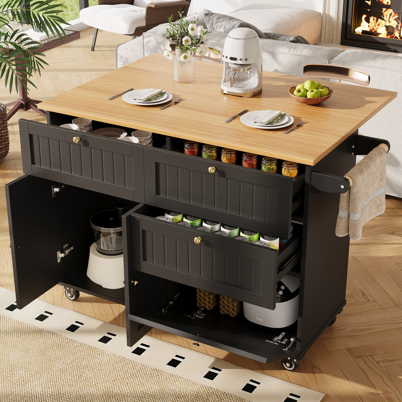 Chariots de cusisine noire extensible scandinaveen MDF avec roulettes TICUILS BLACK