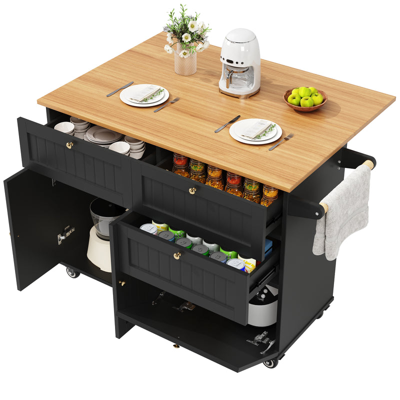 Chariots de cusisine noire extensible scandinaveen MDF avec roulettes TICUILS BLACK