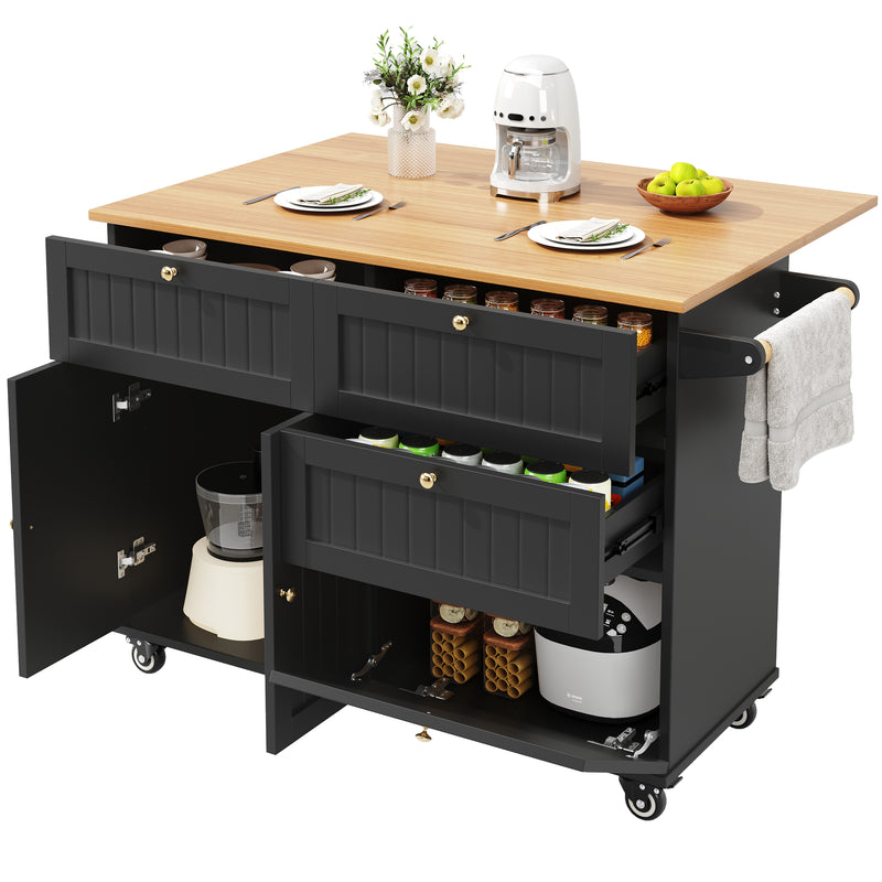 Chariots de cusisine noire extensible scandinaveen MDF avec roulettes TICUILS BLACK