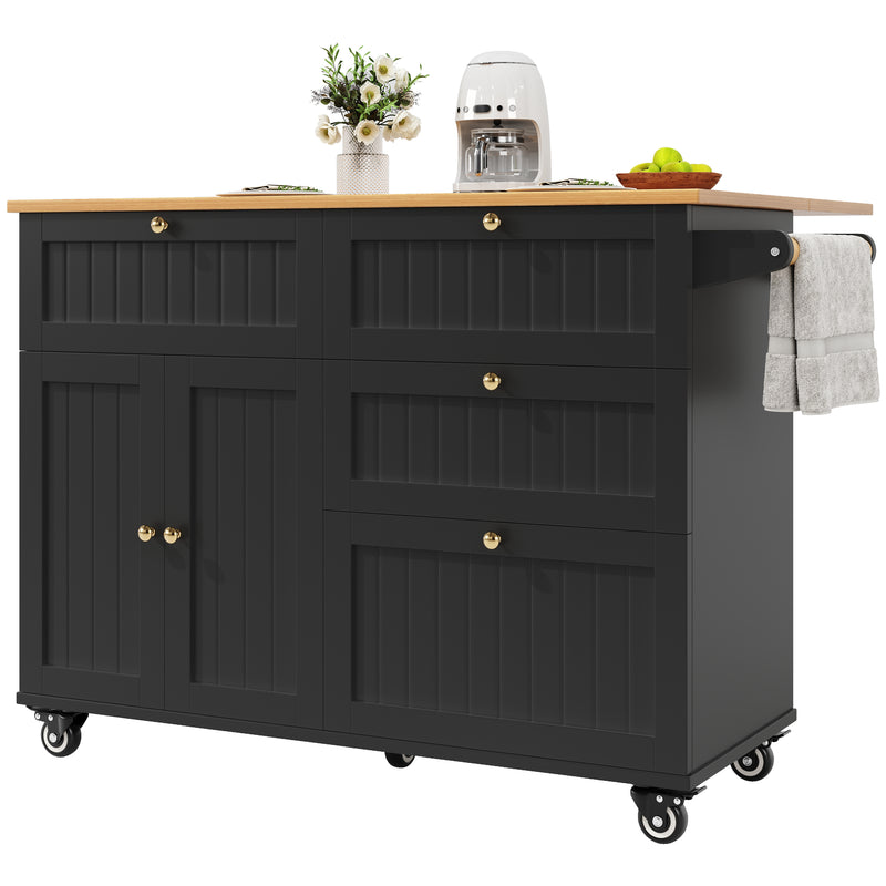 Chariots de cusisine noire extensible scandinaveen MDF avec roulettes TICUILS BLACK