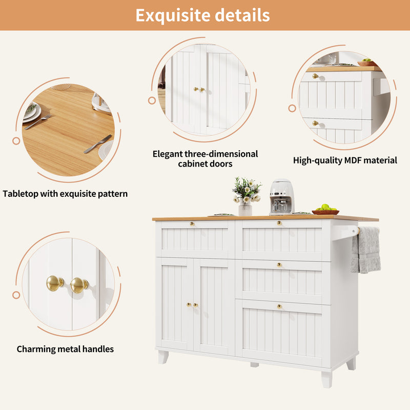 Chariots de cusisine noire extensible scandinaveen MDF avec roulettes TICUILS WHITE