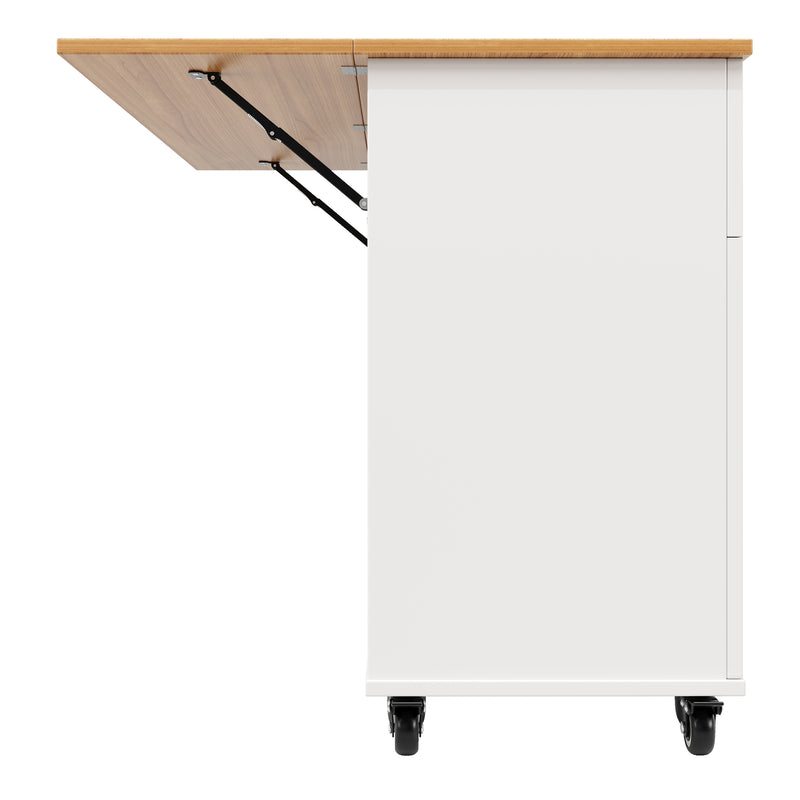 Chariots de cusisine noire extensible scandinaveen MDF avec roulettes TICUILS WHITE