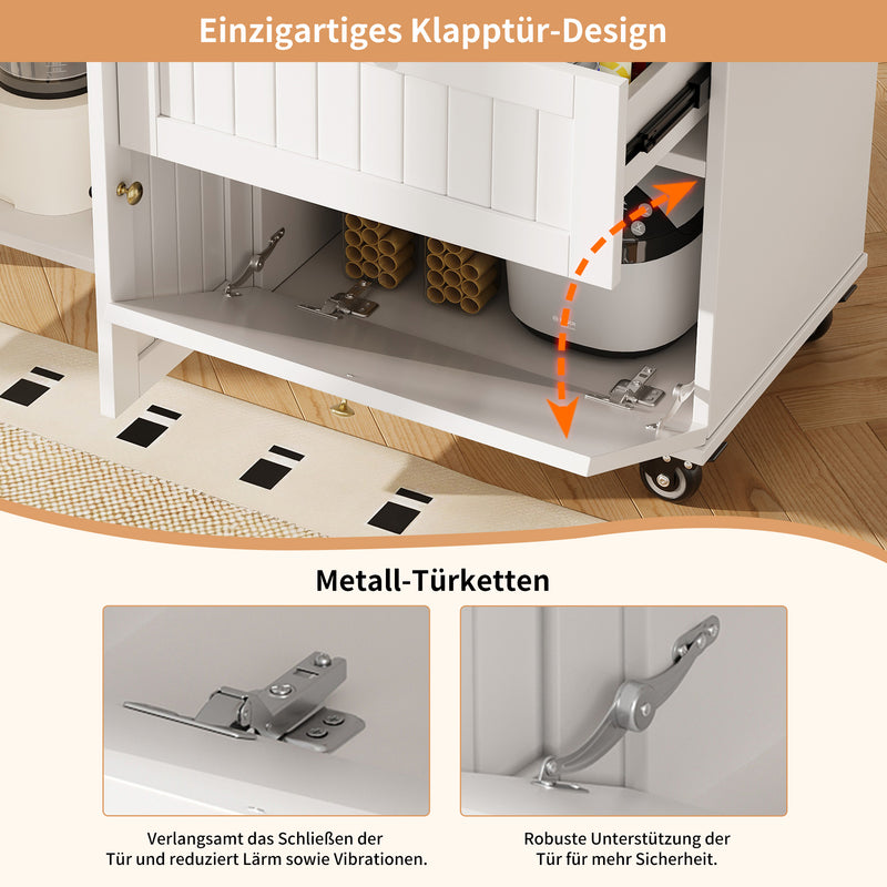 Chariots de cusisine noire extensible scandinaveen MDF avec roulettes TICUILS WHITE