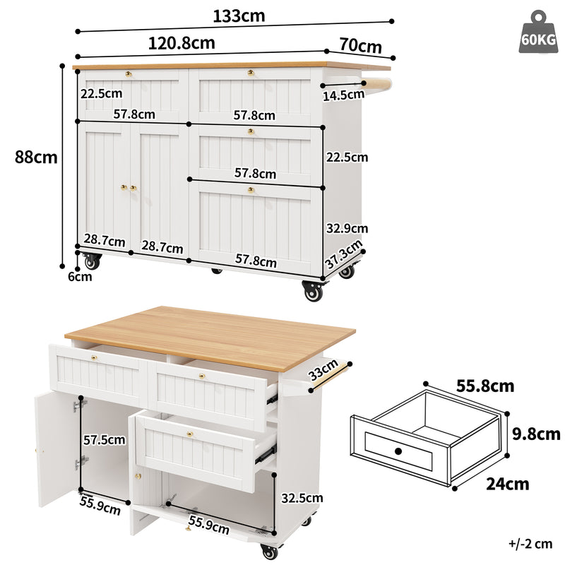 Chariots de cusisine noire extensible scandinaveen MDF avec roulettes TICUILS WHITE