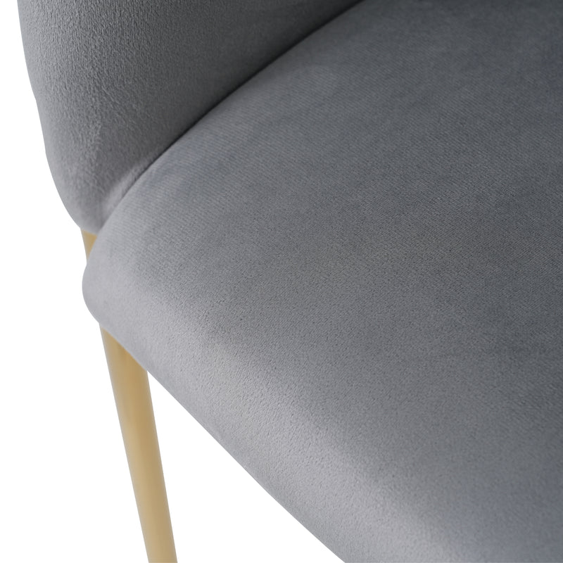 Lot de 2 chaises de salle à manger en velours gris avec pieds dorés TRAKIEL GREY