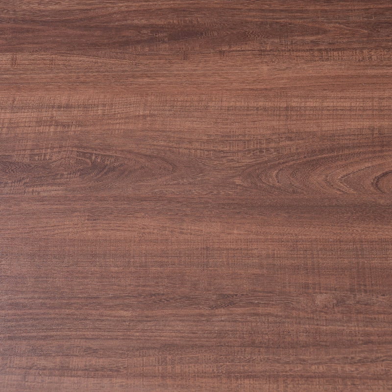 Meuble TV en effect bois noyer et rotin avec portes coulissantes - style rétro TRENCHSOUND