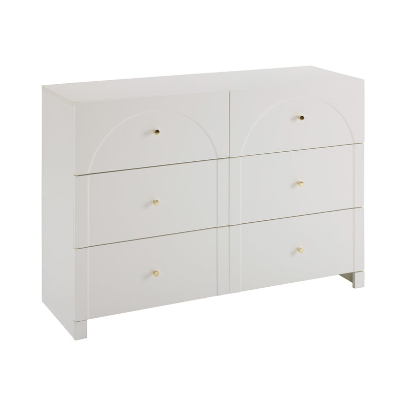 Buffet blanc 6 tiroirs H82/L120/P40 cm URGID