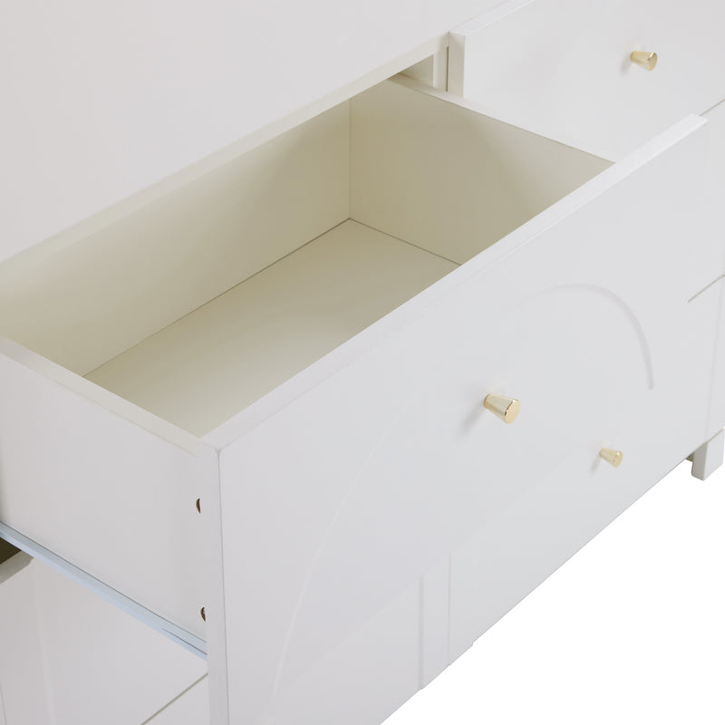 Buffet blanc 6 tiroirs H82/L120/P40 cm URGID