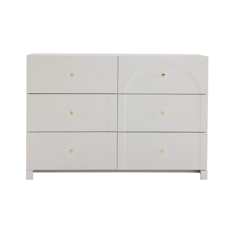 Buffet blanc 6 tiroirs H82/L120/P40 cm URGID