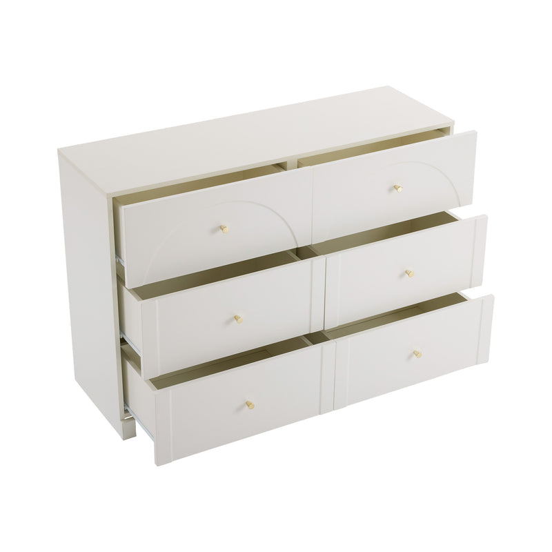 Buffet blanc 6 tiroirs H82/L120/P40 cm URGID