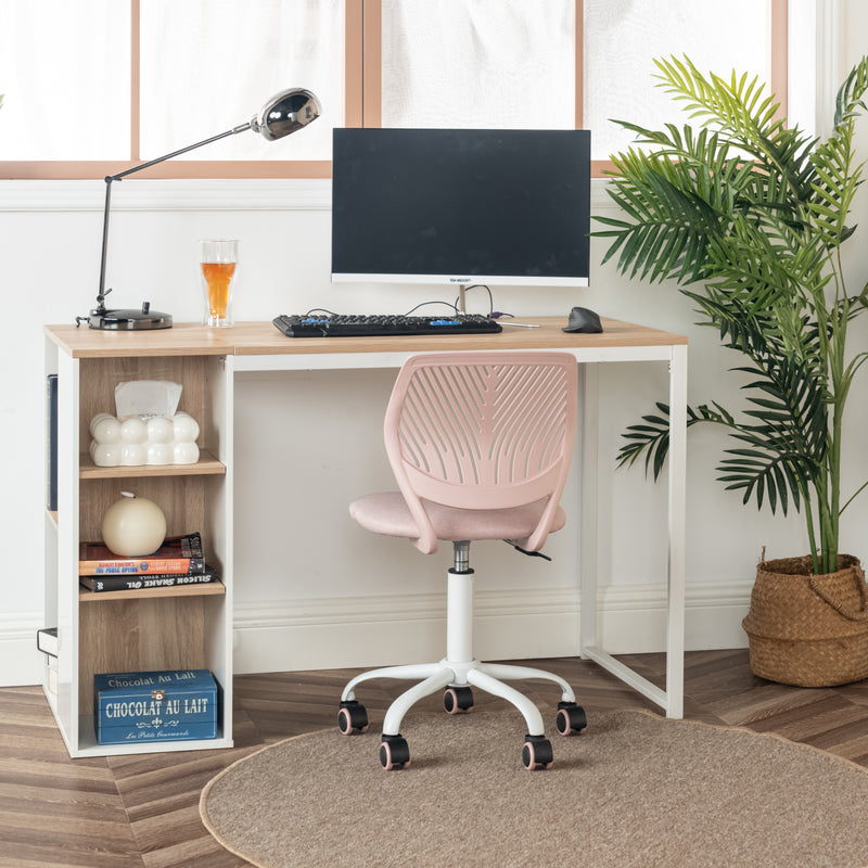 Chaise de bureau pour enfant rose pastel à roulettes CARNATION MALMONEW PINK