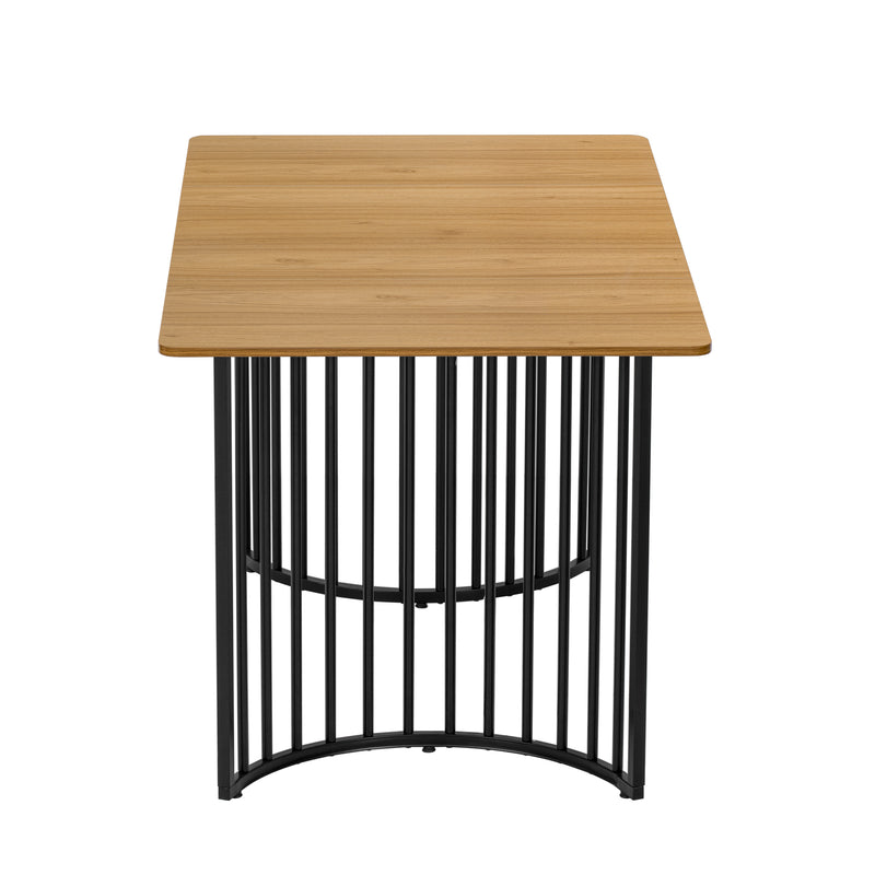Table de salle à manger design industriel effet bois 140×80cm XUNS