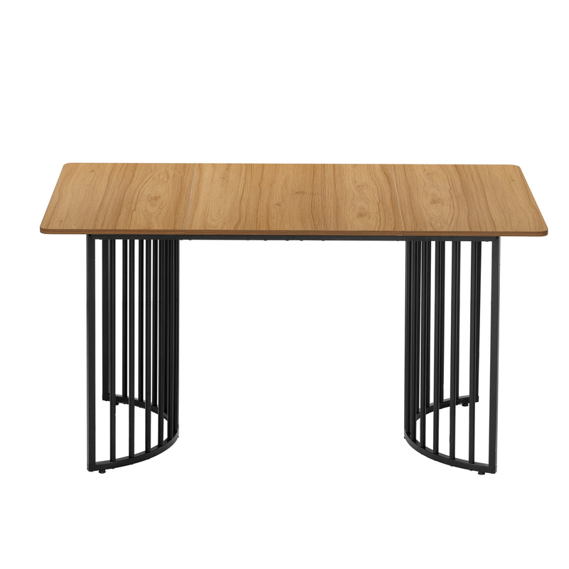 Table de salle à manger design industriel effet bois 140×80cm XUNS