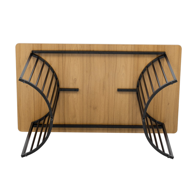 Table de salle à manger design industriel effet bois 140×80cm XUNS