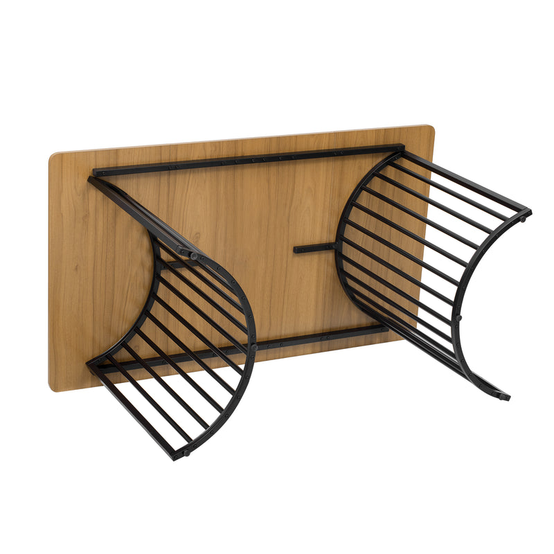 Table de salle à manger design industriel effet bois 140×80cm XUNS