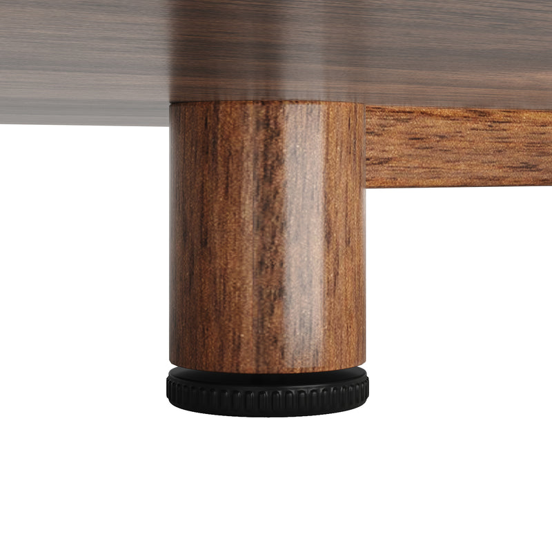 Buffet haut vaisselier effet bois noyer et vitrine en verre avec éclairage LED intelligent XYLEM