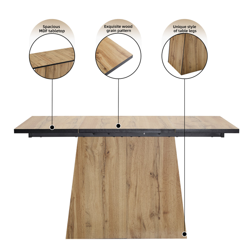 Ensemble table à manger rectangulaire effet bois clair et 4 chaises vintage en daim marron YANIS+MAYFAIR SUEDE BROWN*2