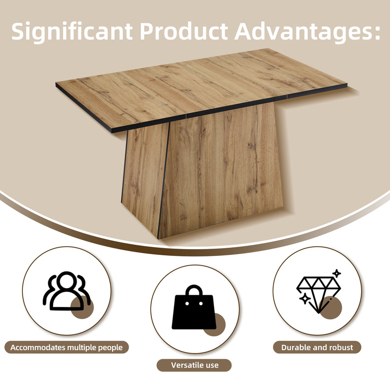Ensemble table à manger rectangulaire effet bois clair et 4 chaises vintage en daim marron YANIS+MAYFAIR SUEDE BROWN*2